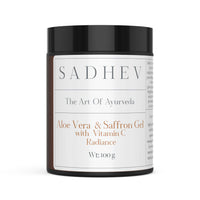 Sadhev's Aloe Vera & Saffron Face Gel with Vitamin C For Radiance, Suitable for All Skin Type, Paraben & Sulphate Free - 100 g - (Pack of 1)
