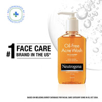 Neutrogena Oil Free Acne Wash | Deep Cleansing Face Wash with Salicylic Acid | Hydrating, Alcohol Free, Non Comedogenic & Dermatologically Tested | For Oily Acne Prone Skin | 175ml