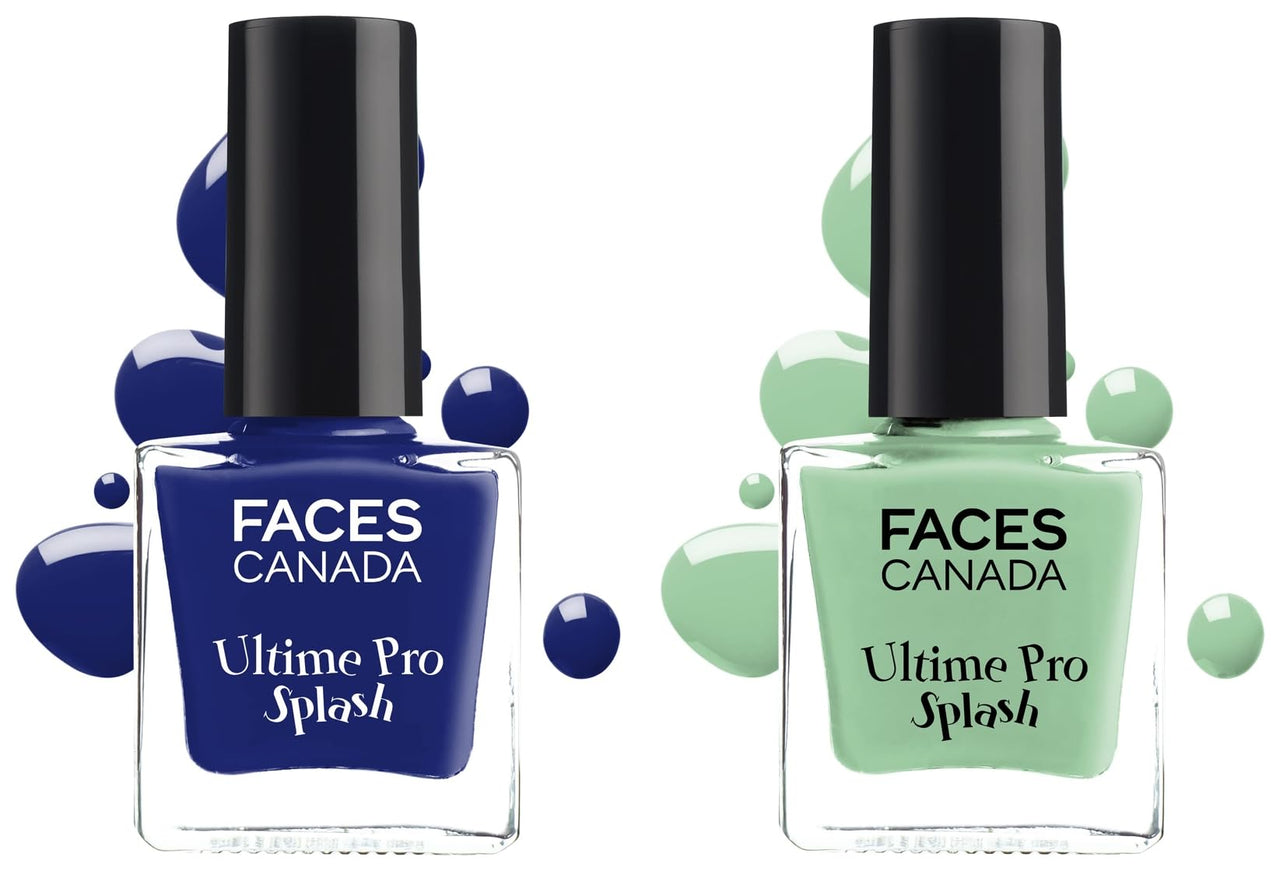 FACESCANADA Splash Glossy Finish Nail Enamel, Linty 45, 8 Ml & Splash Glossy Nail Enamel, Morning Glory 54, 8 Ml