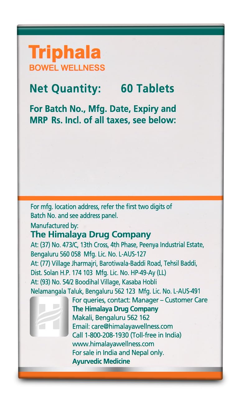 Himalaya Wellness Triphala Bowel Wellness |Relieves constipation| - 60 Tablets & Himalaya Arjuna - 60 Tablets