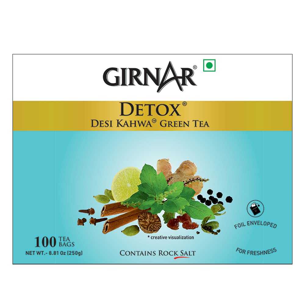 Girnar Detox Green Tea (Desi Kahwa) (100 Tea Bags)