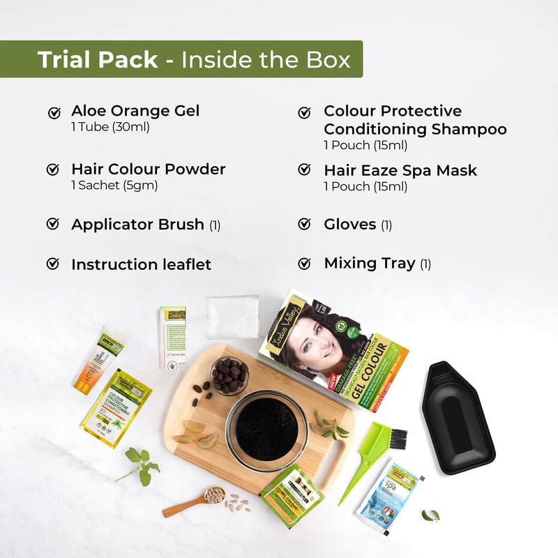 INDUS VALLEY Damage Free Natural Gel Hair Colour for Women | Ammonia & PPD Free Organic Hair Colour with 100% Grey Coverage, Long Lasting Hair Color Trial Pack | Light Brown (Pack Of 2)