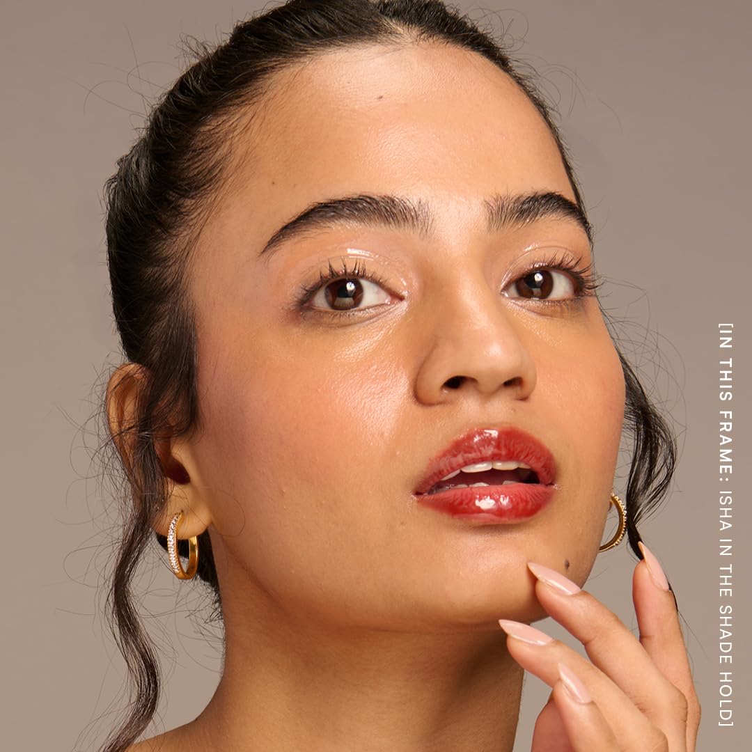 Gush Beauty Tinted Lip Oil – Hydrating Lip Tint with Skincare Benefits | Infused with Vitamin E & Jojoba Oil | Glossy, Non-Sticky | 5ml | Hold