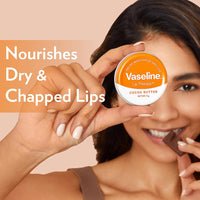Vaseline Lip Tins Cocoa Butter, 17G|Infused With Cocoa Butter For Hydration & Glossy Shine, Transparent