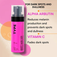 TYPE BEAUTY INC. Brightening Setting Spray with SPF 35 PA++++ | 12Hr Long-Lasting & Hydrating | Natural Finish for Dark Spots & Dull Skin | Brightening & Lightweight | Makeup Fixer | 60ML