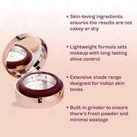 Typsy Beauty Hustle & Grind Setting Powder I Cold Coffee I Unique In-Built Powderizer for Zero Waste & Spilling I Packed with Hayalauronic Acid & Ceramides I Light Beige I Vegan | Paraben Free | 4.5g
