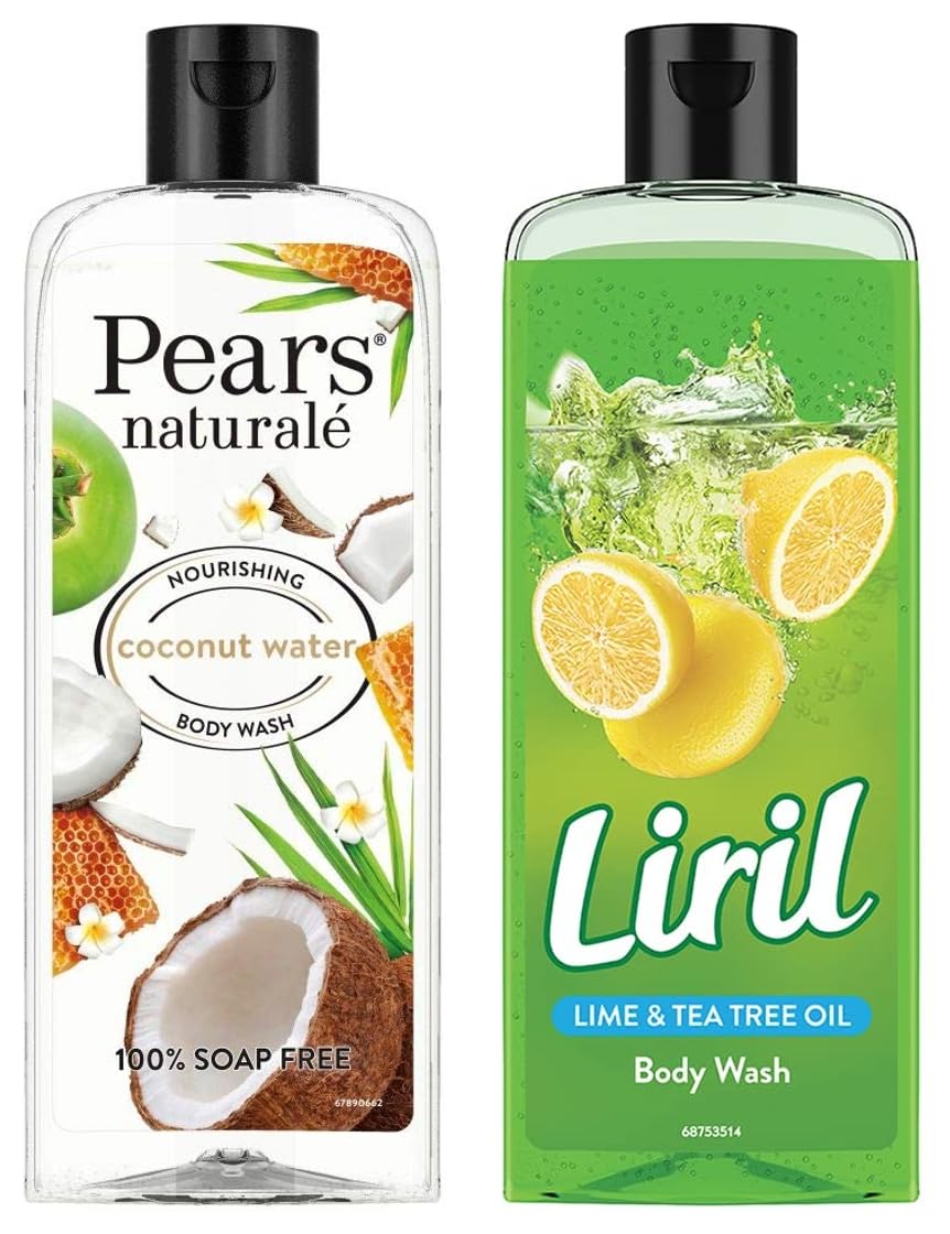Liril Lemon and Tea Tree Oil Body Wash, 250 ml & Pears Naturale Nourishing Coconut Water Bodywash, 250 ml