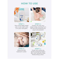 Softsens Baby TEAR FREE Baby Wash with natural milk cream & shea butter (200ml x Pack of 3)