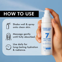 Conscious Chemist® Hydrating Milky Face Toner | 100ml | 7 Ceramide Complex & Niacinamide | Calms, Smoothens & Strengthens Skin Barrier | Toner for Glowing skin, For Men & Women, All Skin Types