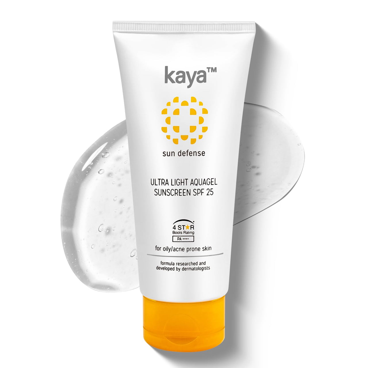 Kaya Clinic Ultra Light Aquagel Sunscreen Gel With SPF25 50ml | Fragrance Free | Non-Greasy | Does Not Clogs Pores | PA++++ | 4 Star Boots Rating | For Oily & Acne Prone Skin