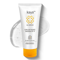 Kaya Clinic Ultra Light Aquagel Sunscreen Gel With SPF25 50ml | Fragrance Free | Non-Greasy | Does Not Clogs Pores | PA++++ | 4 Star Boots Rating | For Oily & Acne Prone Skin