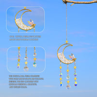 Opal Moon Crystal Suncacher - Sun Catchers Indoor Window Prism Crystal Moon Dream Catcher Wind Chimes Crystals and Healing Stones Rainbow Maker Garden Tree Decorations Outdoor Moon Opal Crystal