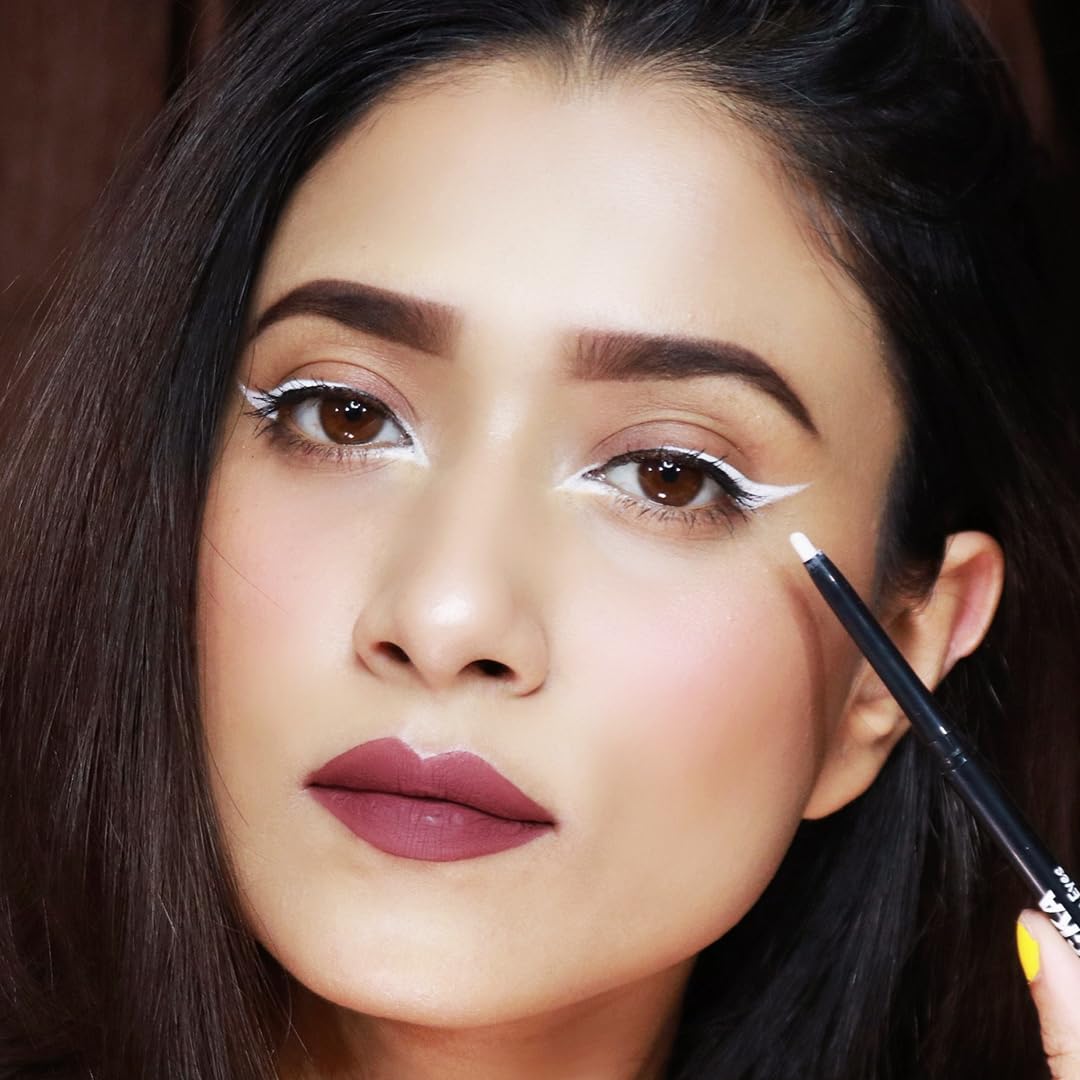 FLiCKA Breathtaking Eyes Twist Kajal Waterproof, Smudge Proof, Longlasting, Dermatologically approved, Intense Colour, White, 0.25g