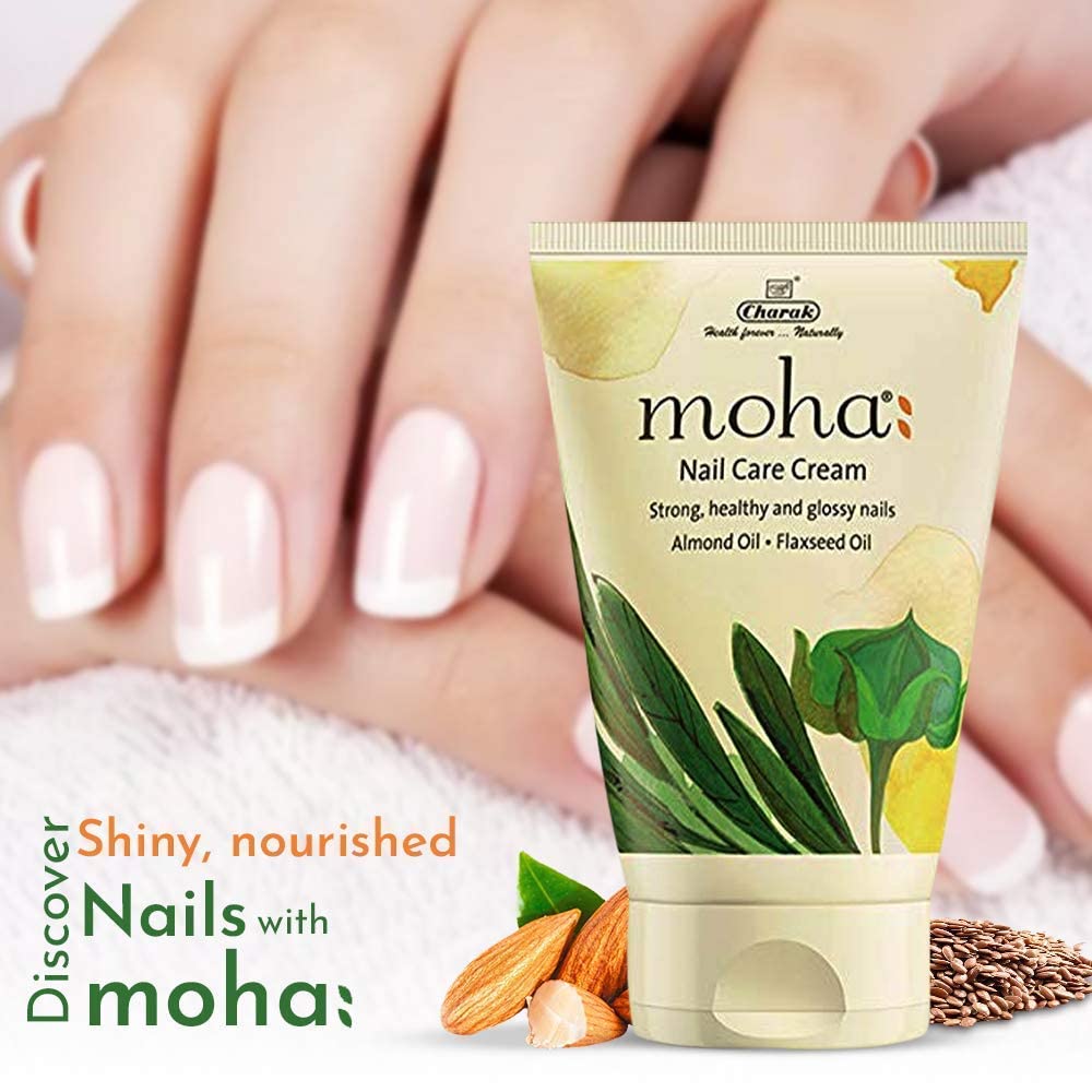 moha: Nail Care Cream, Nail Growth & Strength With Goodness of Almond Oil & Flaxseed Oil | Soft, Smooth, & Strong Lustrous Nails unisex- (100 g) Pack of 1