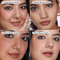 Gush 4 In 1 Matte Liquid Lipstick |Waterproof And Smudge Proof|Non Sticky & Non Drying |Long Lasting Hydrating Formula|Infused With Shea Butter And Jojoba Oil To Prevent Dryness (8.4 Ml) (Light Nudes)