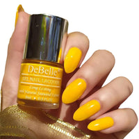 DeBelle Gel Nail Finish Polish Caramelo Yellow(Yellow), 8 Ml - Enriched With Natural Seaweed Extract, Cruelty Free, Toxic Free