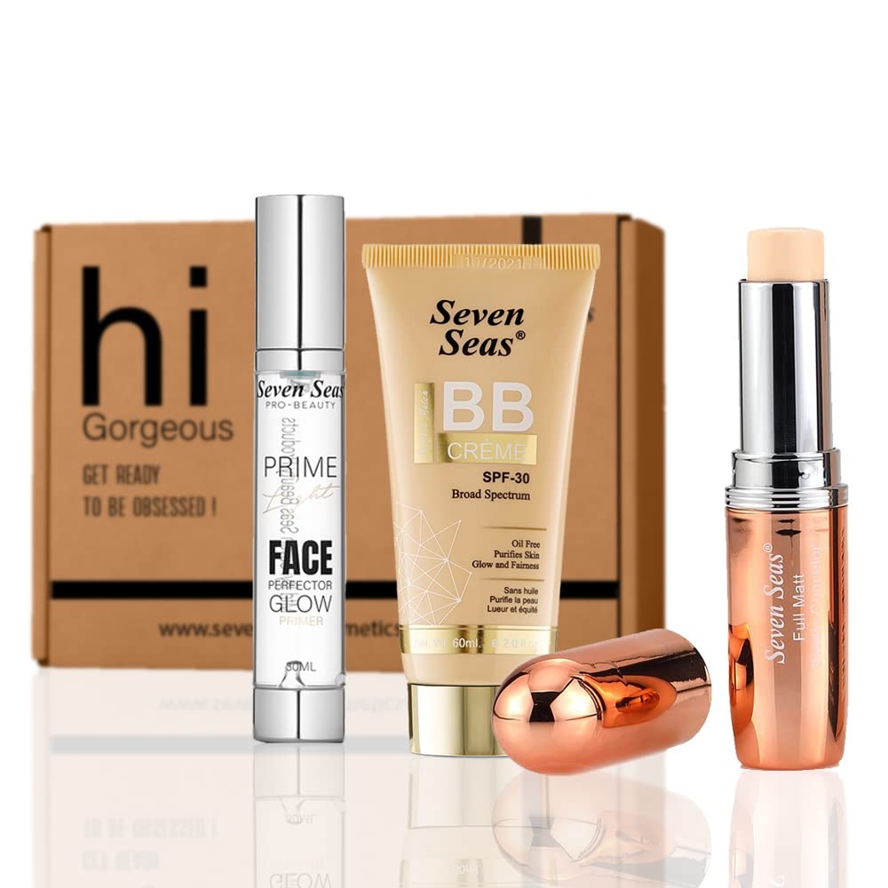 Seven Seas Face Makeup Set For Fair Skin Tone Daily Use Makeup Pack OF 3 (Skin)