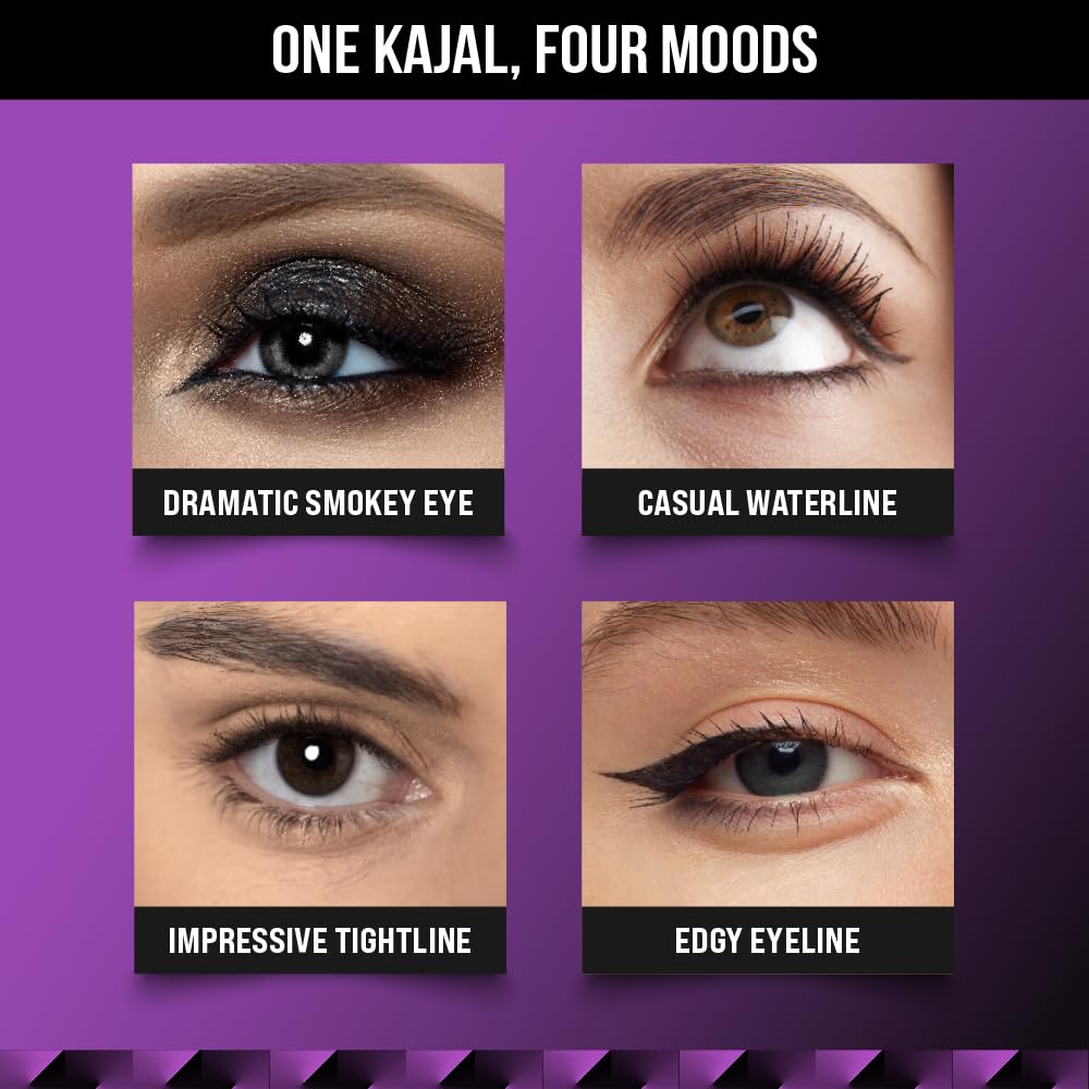 Staze 9to9 All Eyes On You Trio with Kajal + Liner + Mascara eyes makeup combo | Ultra-pigmented | 12 Hrs Long Lasting and Easily Blendable | Mix of Matte & Shimmer Eyeshadows