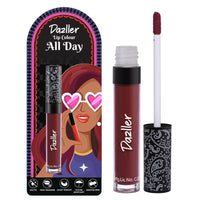 DAZLLER All Day Lipcolour|Moisturizing Kokum Butter|Non-Transfer & Smudge-Proof|8Hr Stay|Matte Liquid Lipstick for Women|Dlc030 Deep Burgundy|6G