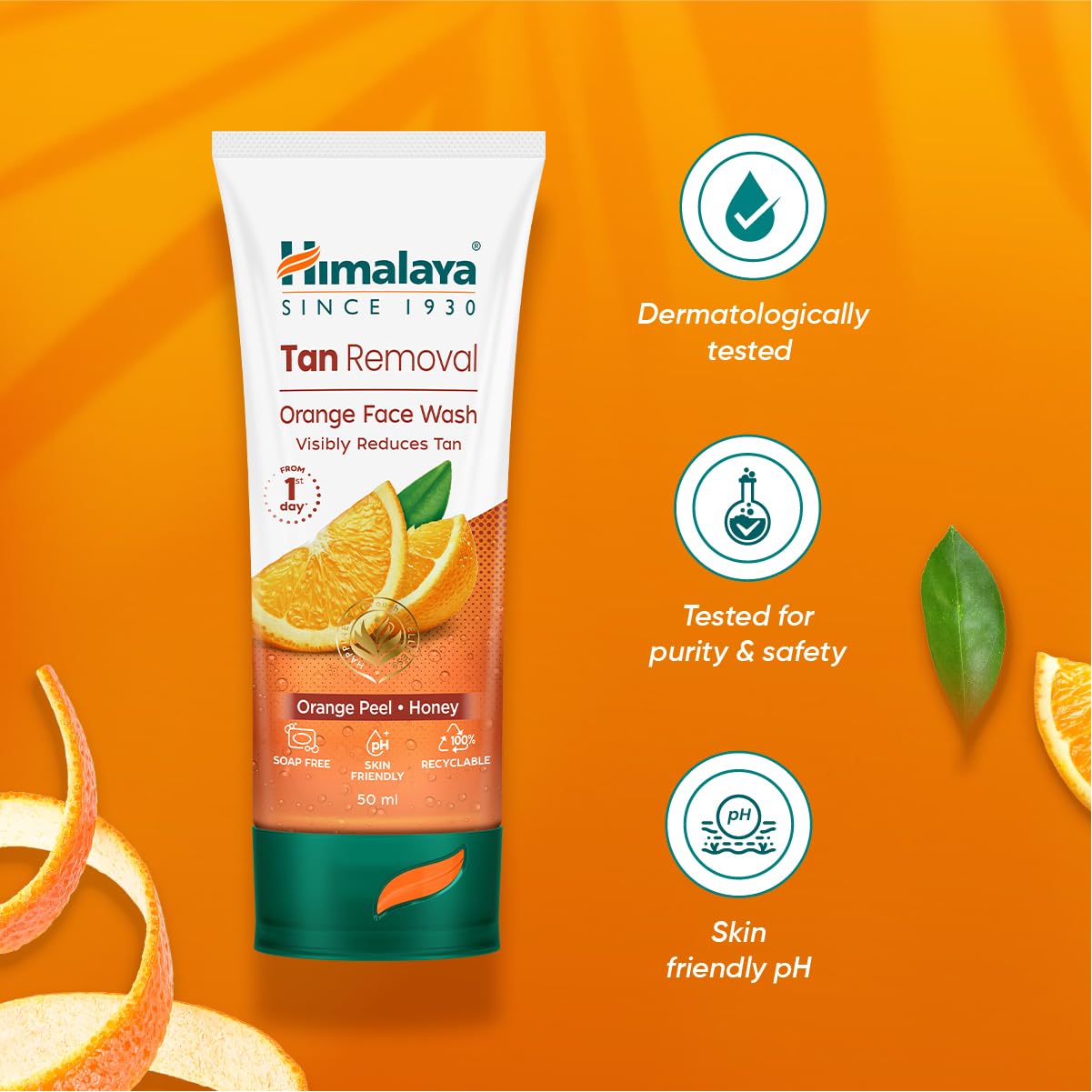 Himalaya Tan Removal Orange Face Wash, 50ml
