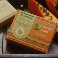 Earthy Sapo Handmade Papaya Special Bathing Soap, 100g