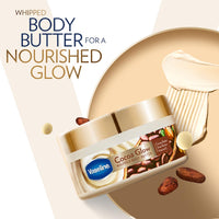 Vaseline Cocoa Glow Whipped Body Butter, 180 g. Cocoa & Shea Butter for Glowing Soft Skin