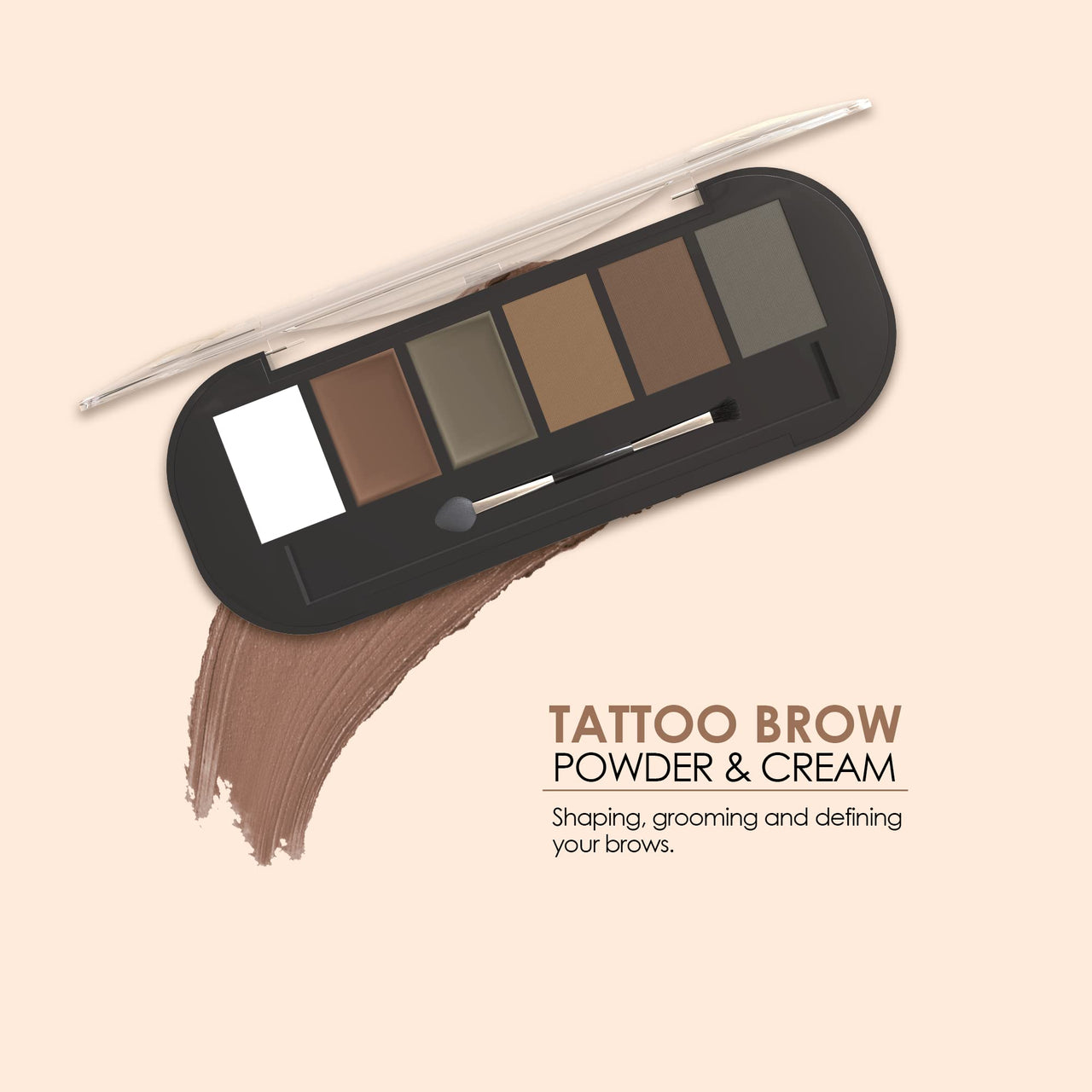 Shryoan Eyebrow Powder with angled eyebrow brush and Spoolie | Long Lasting & Water Proof | (Multi color)
