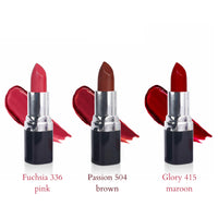 Barva Natural & Moisturising Lipsticks made using Pure Ghee, Kokum butter and Mineral Colours, 4.3g (Glory + Fuchsia + Passion)