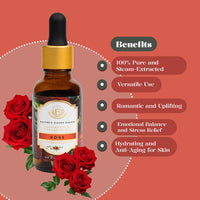 Luxurious ROSE Essential Oil |Therapeutic Grade|Organic & Natural| Exotic Essential Oils for Home, Diffusers, Skin, Aromatherapy, Bath, Massage,Humidifiers, Soap and Candle making| 30 ml