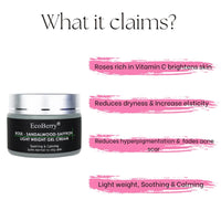 EcoBerry Rose Sandalwood Saffron Light Weight Gel Cream | Calming & Soothing Skin, Provides Hydration, Organic, Natural, Non Comedogenic, Paraben Free, Chemical Free, Cruelty Free, Mineral Oil Free, Preservative Free, Vegan