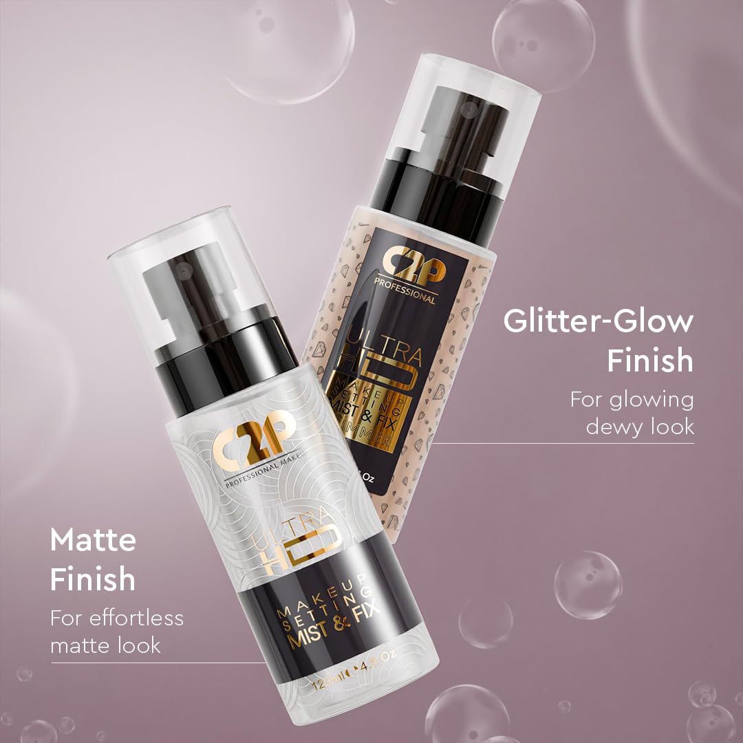 C2P Pro Makeup Fixer Spray After Makeup - 120ml | Mist & Fix Long Lasting Setting Spray for Women | Hydrating & Sweat Control | For All Skin Types | Vegan & Paraben Free