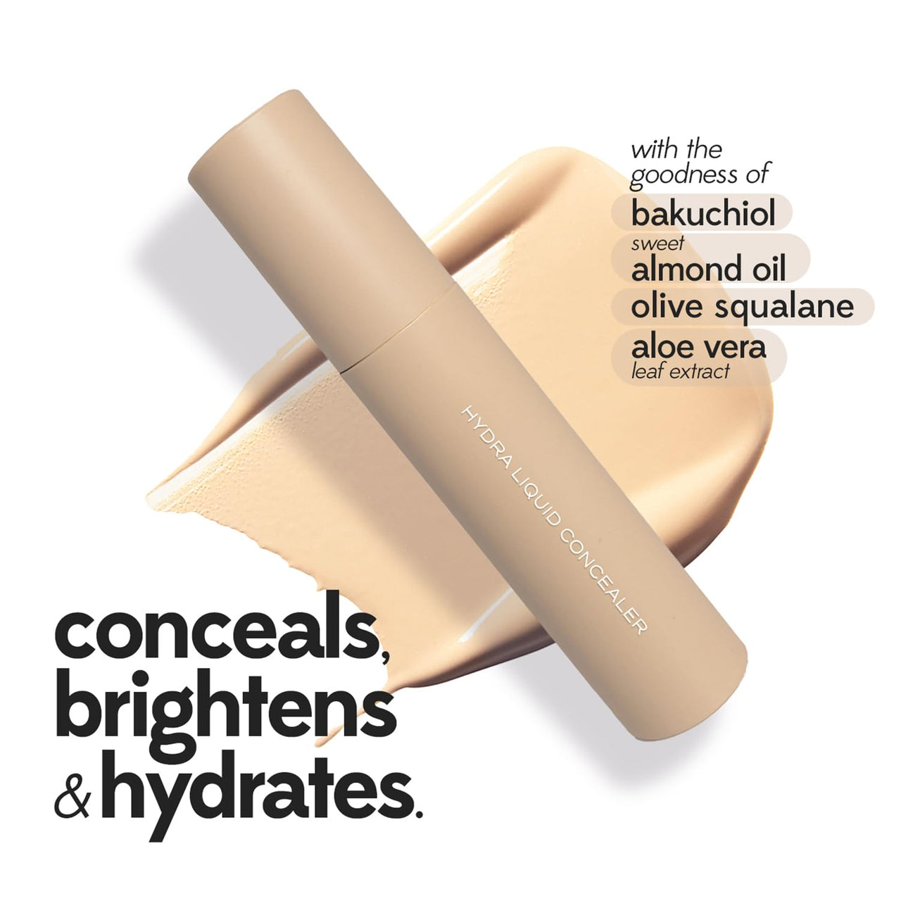 Ruby's Organics Liquid-Cream Concealer for Under-eye Dark Circles & Pigmentation, Full Coverage, Under Eye Cream with Bakuchiol, Easily Blendable, Highly Pigmented, Natural, All Indian Skin Types - HC3, 6.5ml