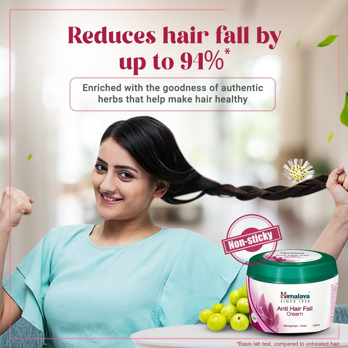 Himalaya Anti-Hair Fall Cream | Reduces Hair Fall & Improves Hair Conditioning | Non Sticky Oil Replacement Hair Cream | With Bhringraja & Amla | For Women & Men | 100ml (Pack of 3)