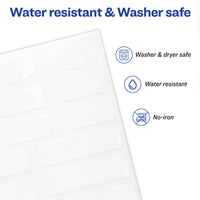Avery No-Iron Fabric Labels, Assorted Shapes and Sizes, Washer and Dryer Safe, Non-Printable, 45 Labels Per Pack, 2-Pack, 90 Total (30700) 2 Pack Clothing Labels