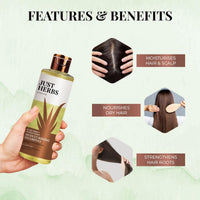Just Herbs Ayurvedic Silky Strength Anti Dandruff & Hairfall Shampoo For Men & Women - Suitable For Dry Hair Scalp, Sulphate & Paraben Free 200 Ml