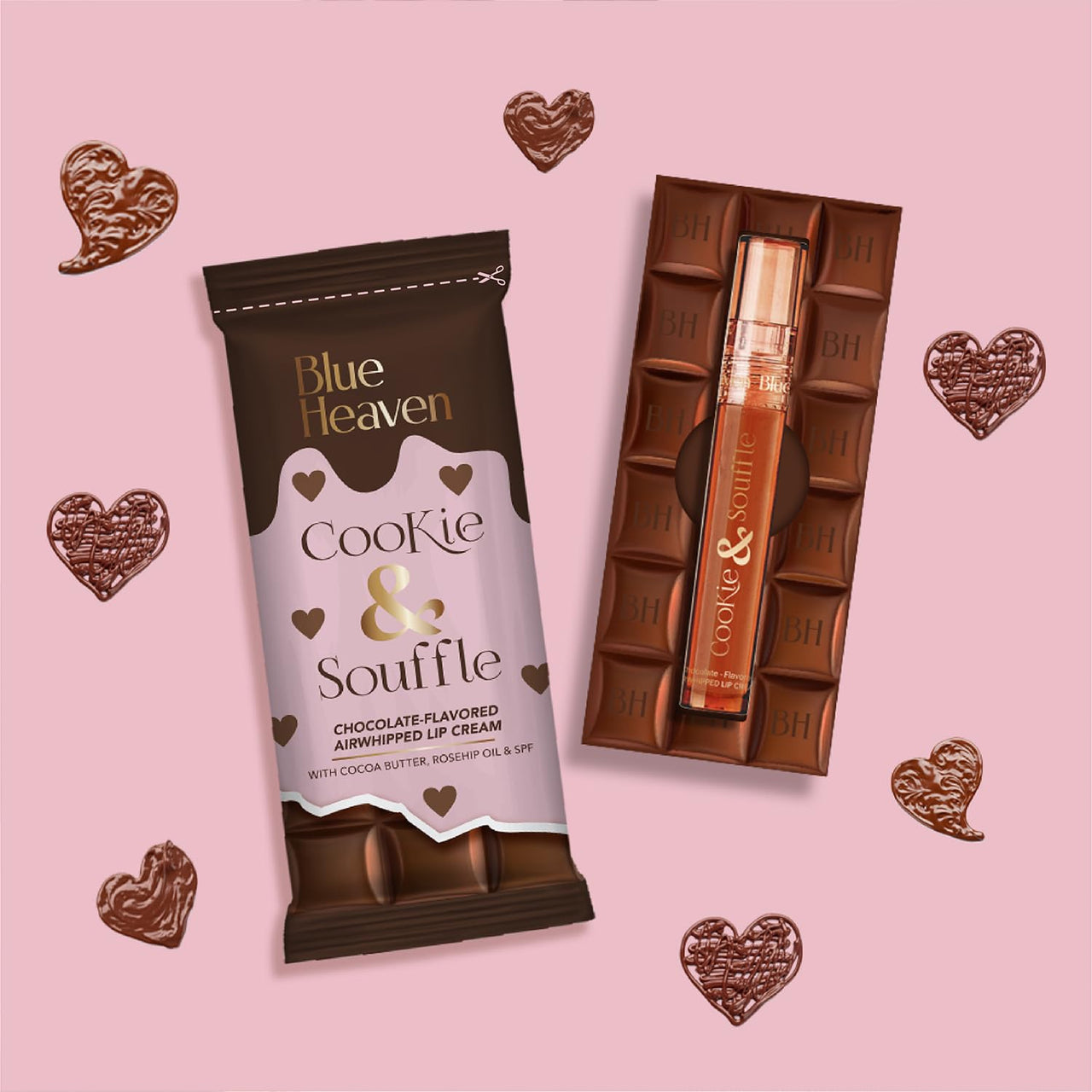 Blue Heaven Cookie & Souffle Matte Lipstick for Women, Long lasting Liquid lipstick, Enriched with Cocoa Butter & Rosehip Oil, Softening & Nourishing Lip color - Cocoa Addict, 3.2ml