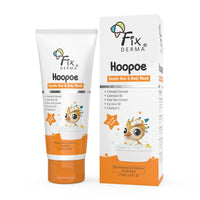 Fixderma Hoopoe Gentle Hair & Body Wash for Kids with Colloidal oatmeal, Aloe Vera Gel Extract, Calendula & Coconut Oil|Top to Toe wash for Baby | Tear Free Formula | Dermatologist Tested (100 Ml)