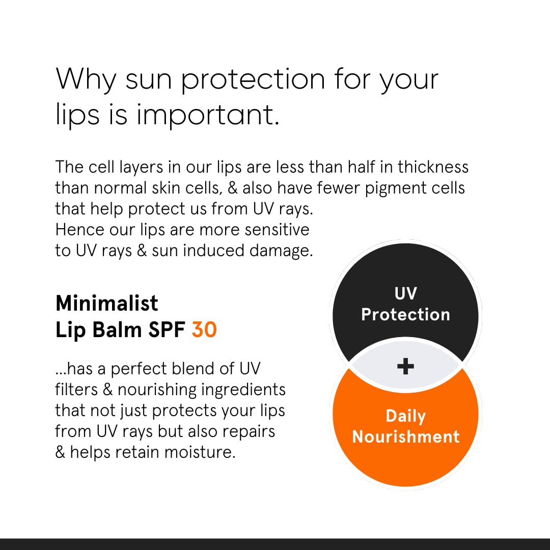 Minimalist Spf 30 Lip Balm With Ceramides & Hyaluronic Acid | Lip Protection & Nourishment | For Women & Men | 8 Gm, Off White