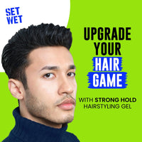 Set Wet Styling Hair Gel for Men - Party Shine, 250gm | Strong Hold, High Shine |For Short to Medium Hair| No Alcohol, No Sulphate