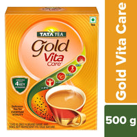 Tata Tea Gold Vitacare | Tea With Power Of 4 Vitamins | Vitamin D | Vitamin B6 | Vitamin B9 | Vitamin B12 | Loose Leaf Black Tea | 500 Gram