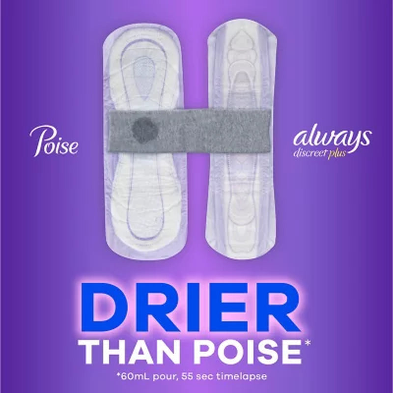 Always Discreet plus Incontinence Pads for Women, Moderate, 153 Ct.