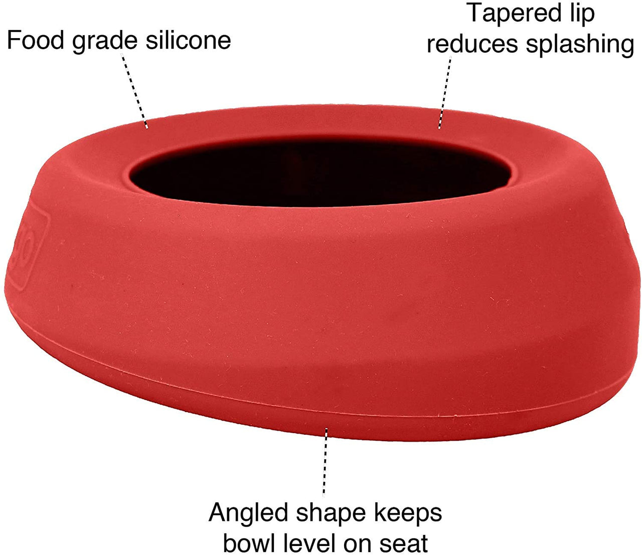 Kurgo Splash Free Wander Water Bowl, No Spill Dog Travel Bowl, Portable No Mess Water Bowl for Dogs, Splash Less Pet Bowl for Car Travel, Dog Travel Accessories, 24 oz, Chili Red