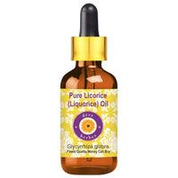 Deve Herbes Liquorice (Licorice) Oil (Glycyrrhiza glabra) with Glass Dropper | Infused | Pure | Non-Sticky | Lightweight | For Skin Blends | Botanical Extract | Men & Women | 15ml