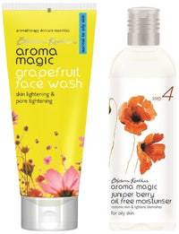 Aroma Magic Juniper Berry Oil Free Moisturiser, 100ml & Face Wash 100 ml (Grapefruit)