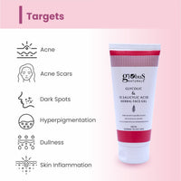 Globus Naturals Glycolic & 1% Salicylic Acid Herbal Anti Acne Face Gel, Enriched with Liquorice & Oats, Anti Acne & Oil Control, Reduces Dark spots & Hyperpigmentation,100 ml, Pack Of 1