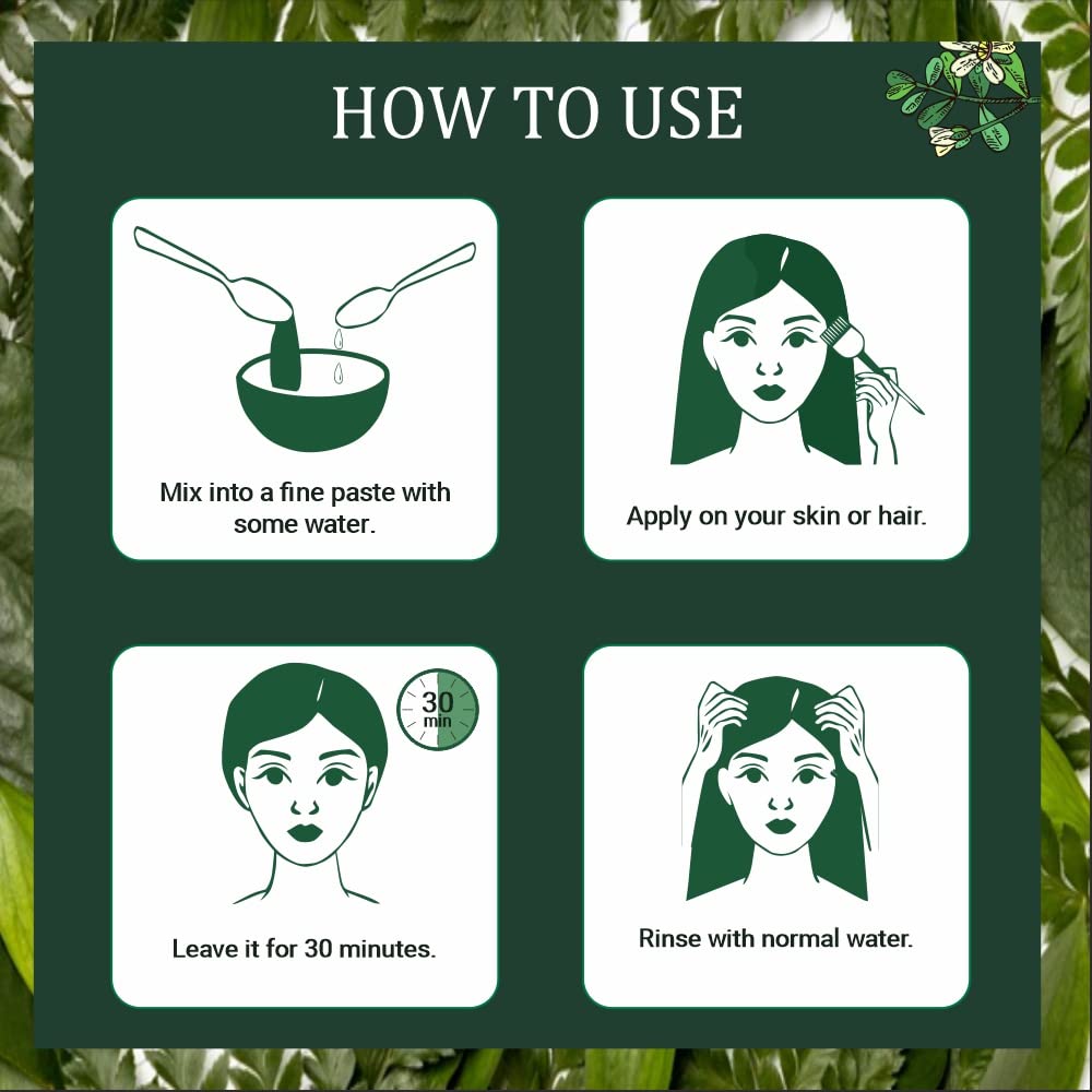 INDUS VALLEY Bio Organic Natural Brahmi Powder | Bacopa monnieri With Bhringraj Powder | Eclipta alba for Hair Care - (100g*2=200g)