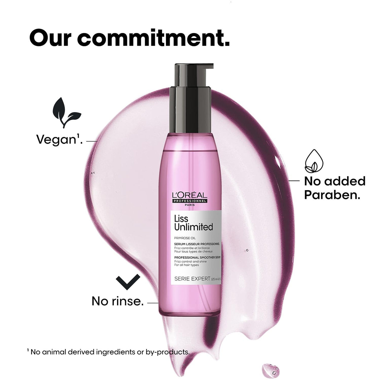 L'OREAL PROFESSIONNEL PARIS Serie Expert Liss Unlimited Blow Dry Serum, 125Ml & Serie Expert Liss Unlimited Shampoo, Controls Frizz Adds Shine With Prokeratin Complex