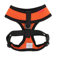 Puppia Soft Dog Harness No Choke Over-The-Head Triple Layered Breathable Mesh Adjustable Chest Belt and Quick-Release Buckle, Orange, XX-Large
