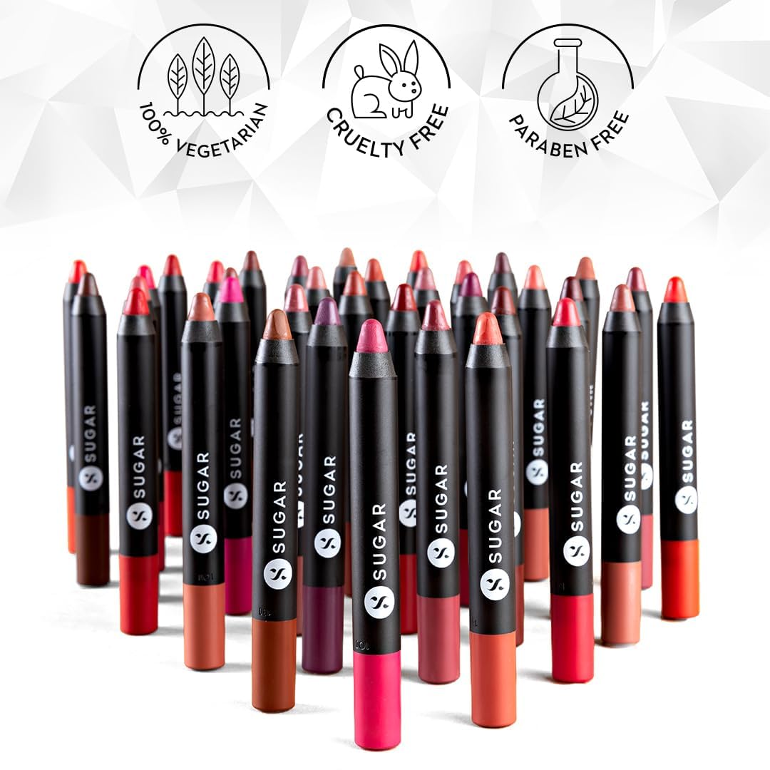SUGAR Cosmetics Matte as Hell Lip Crayon | Lasts upto 8hrs | Water Resistent Lipstick for Women | 2.5gm - 12 Baby Houseman