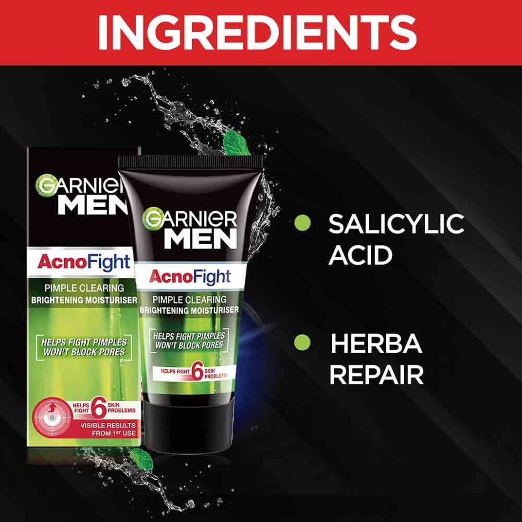 Garnier Men Acno Fight Pimple Clearing Brightening Moisturizer, 45g (Pack of 2)